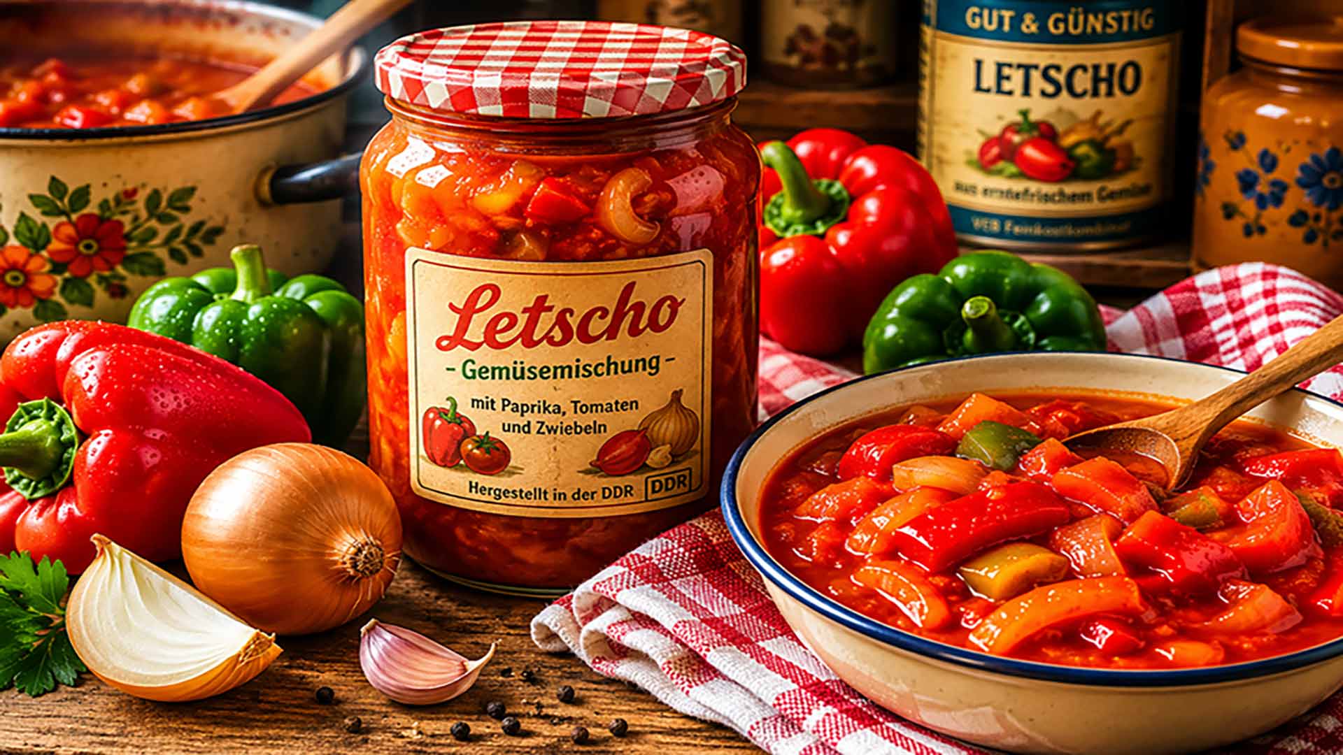 Letscho mit Paprika, Tomaten und Zwiebeln als typische Zutat der DDR-Küche